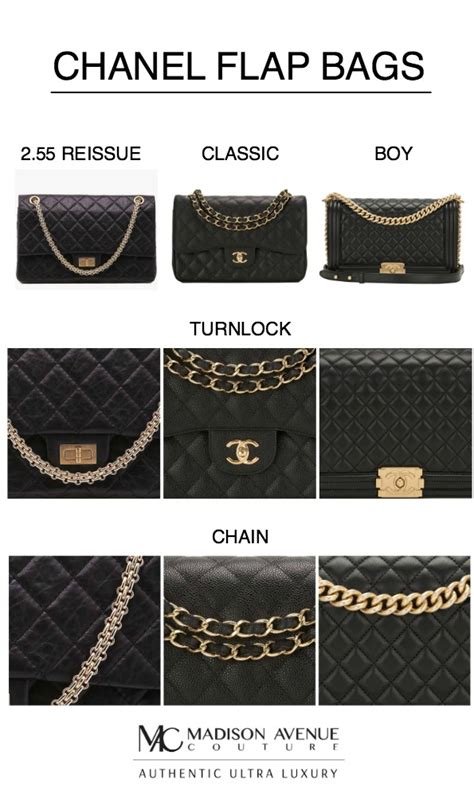 different styles of chanel bags.